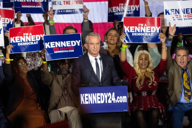 Robert F. Kennedy Jr. officially announces his candidacy for President on April 19, 2023 in Boston, Massachusetts. 