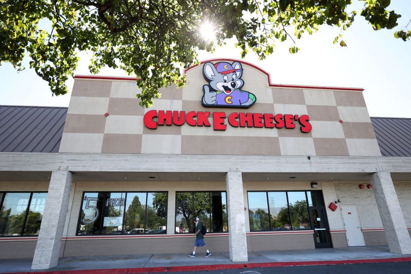 A sign is posted on the exterior of a Chuck E. Cheese's restaurant on June 25, 2020 in Pinole, California. 