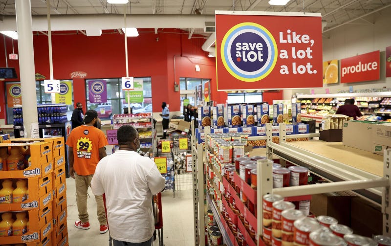 People shop at Save a Lot grocery store