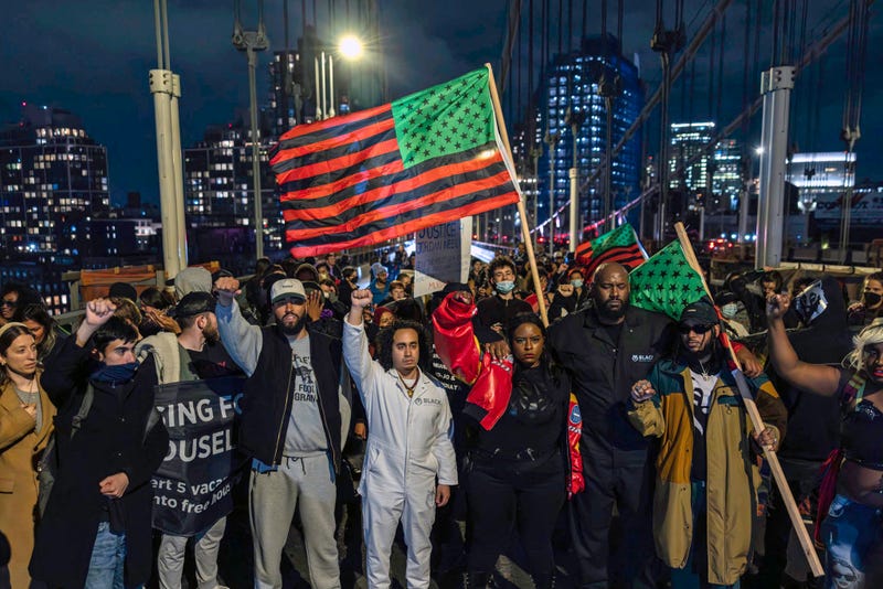 Protesters marched from the Barclays Center in Brooklyn to the 7th Precinct to protest the death of Jordan Neely on May 4, 2023