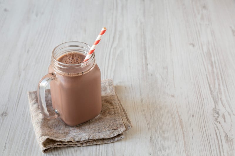 Chocolate milk stock photo.