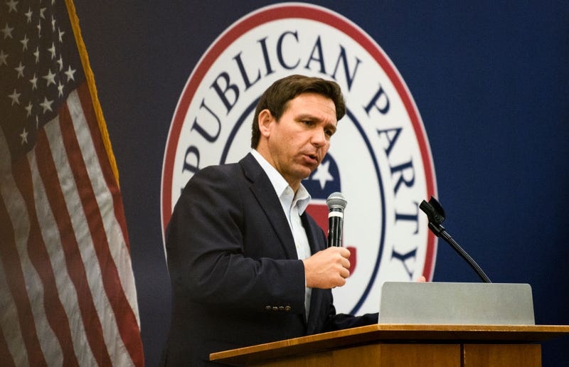 Florida Gov. Ron DeSantis speaks during an Iowa GOP reception on May 13, 2023 in Cedar Rapids, Iowa. Although he has not yet announced his candidacy, Gov. DeSantis has received the endorsement of 37 Iowa lawmakers for the Republican presidential nomination next year. (Photo by Stephen Maturen/Getty Images)