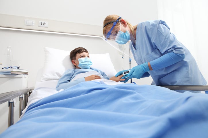 child in hospital with COVID-19
