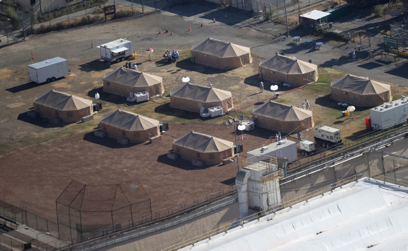 A view of a new emergency care facility that was erected to treat inmates infected with COVID-19 at San Quentin State Prison on July 08, 2020 in San Quentin, California.