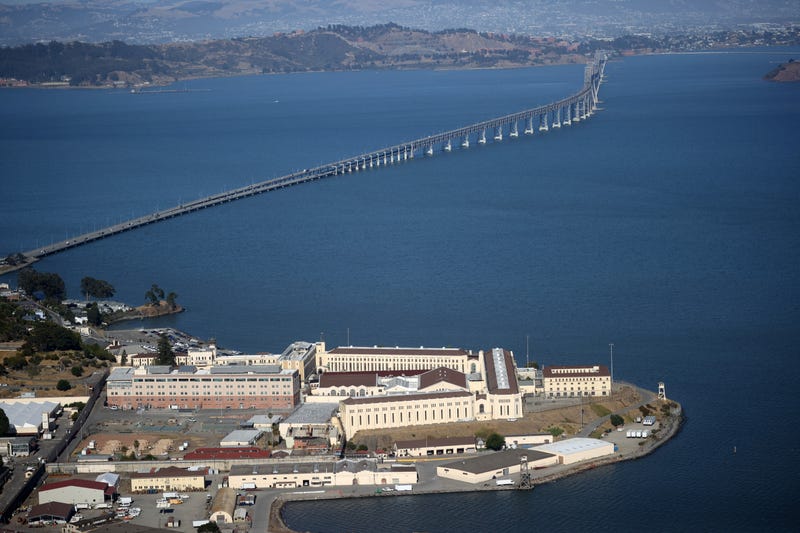 An aerial view San Quentin State Prison on July 08, 2020 in San Quentin, California.