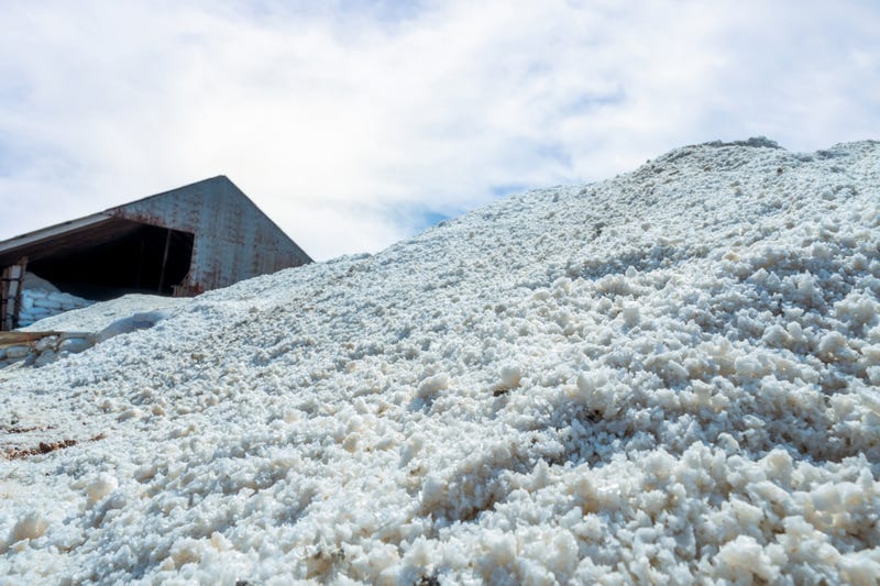 Brine salt pile. 