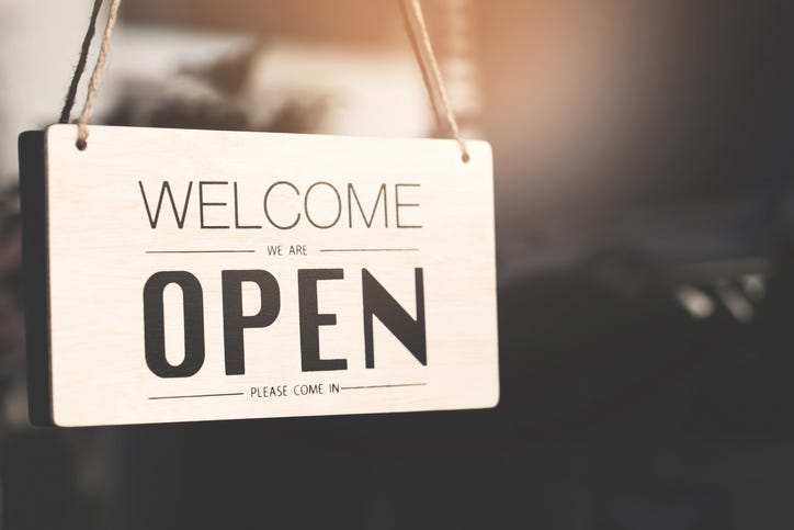 open sign