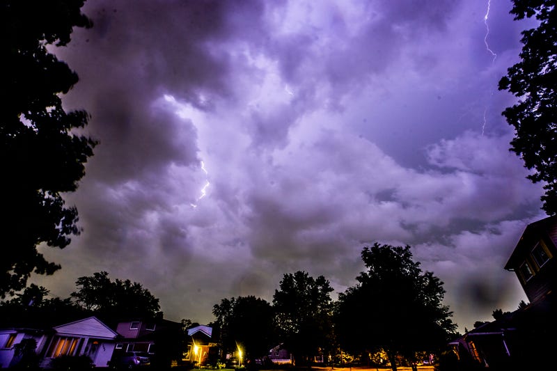 Lightning over the suburb of Detroit, Royal Oak Michigan