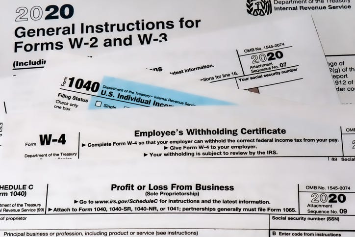 IRS tax forms. 