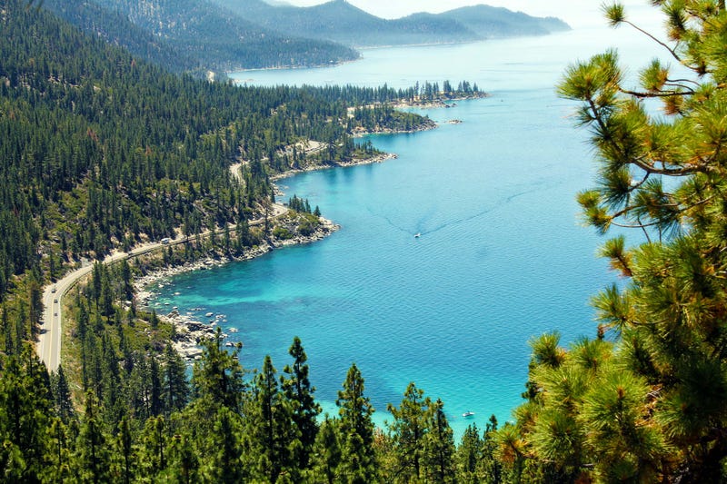 View looking down at Lake Tahoe