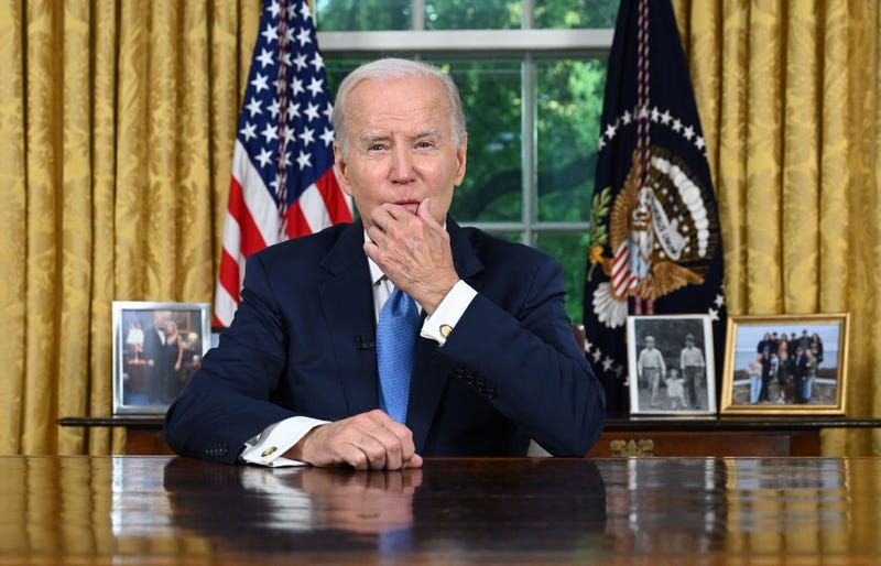 President Joe Biden addresses the nation on averting default and the Bipartisan Budget Agreement in the Oval Office of the White House on June 2, 2023 in Washington, DC. 