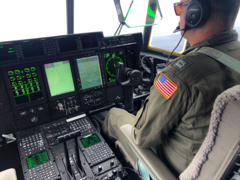 In this U.S. Coast Guard handout, Coast Guard Air Station Elizabeth City, North Carolina crewmembers aboard an HC-130 Hercules airplane aid in the search for the 21-foot submersible, Titan, approximately 900 miles East of Cape Cod, June 21, 2023 over the Atlantic Ocean. The unified command is searching for five people after the Canadian research vessel Polar Prince lost contact with their submersible during a dive to the wreck of the Titanic on June 18, 2023. (Photo by Petty Officer 1st Class Amber Howie/ U.S. Coast Guard via Getty Images)