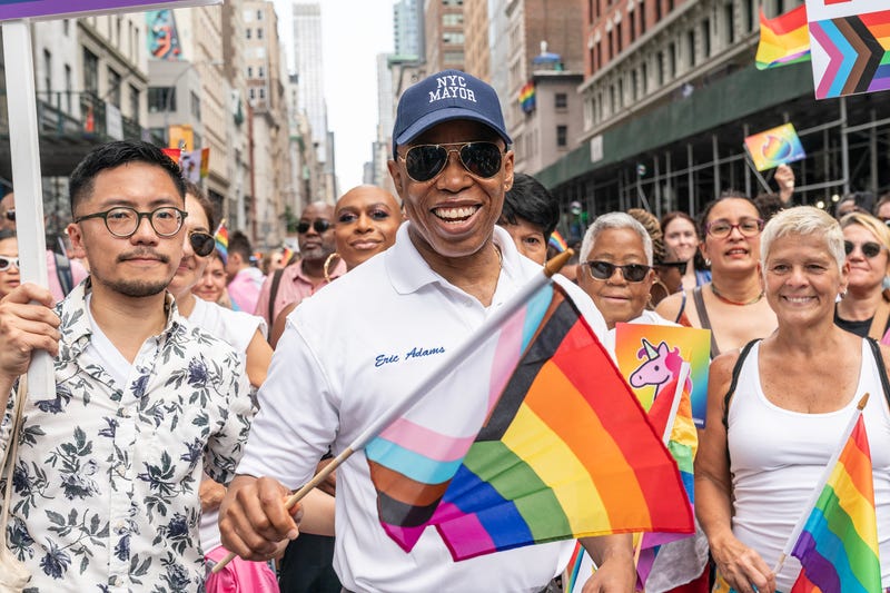 Mayor Eric Adams attends 2023 New York City Pride March on Fifth Avenue on Manhattan.