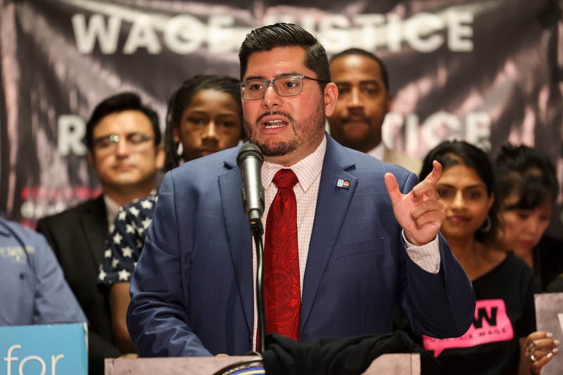 Chicago Ald. Carlos Ramirez-Rosa (35th) speaks on June 21, 2023, at City Hall.