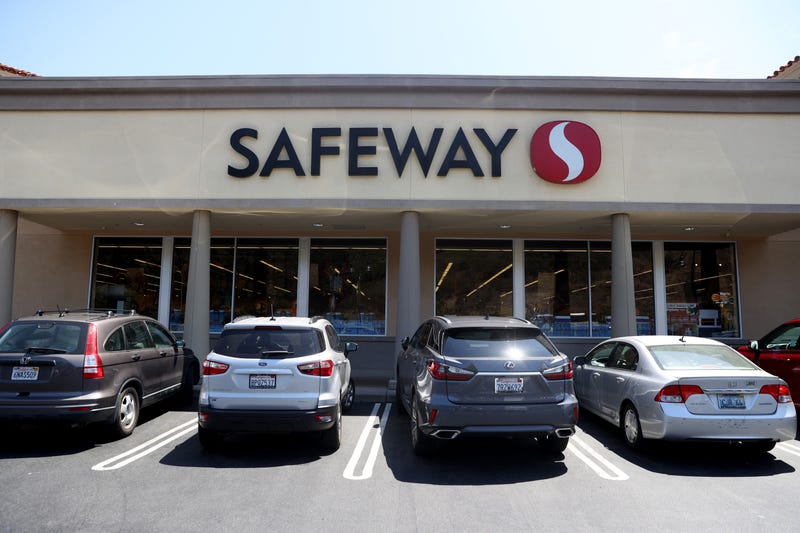 Cars sit parked in front of a Safeway store on July 27, 2020 in Mill Valley, California