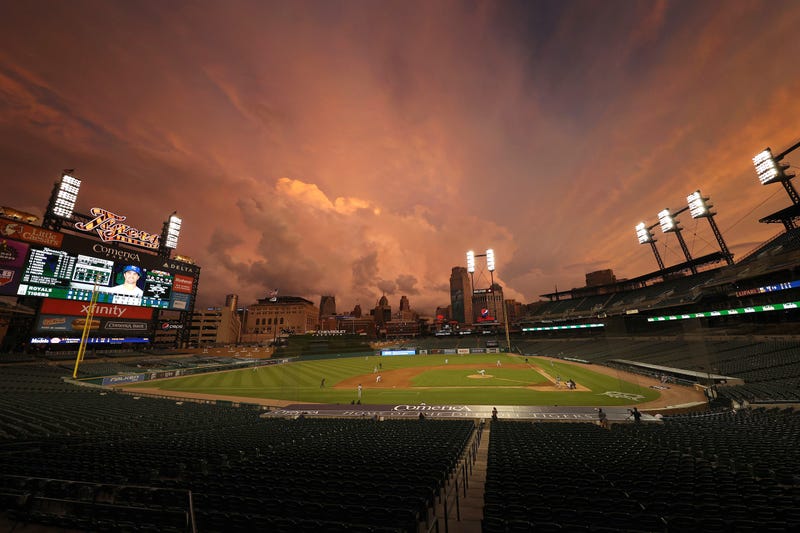 Comerica Park at sunset