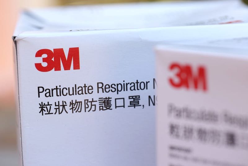 Boxes of 3M brand N95 particulate respirators are displayed on a table on July 28, 2020 in San Anselmo, California.