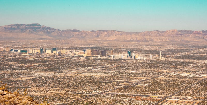 An aerial view of the Las Vegas Valley