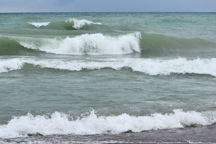 waves on Lake Michigan