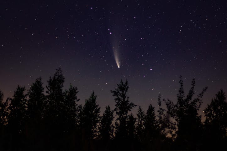 Comet in the night sky.