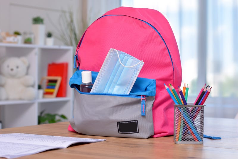 Face mask in backpack