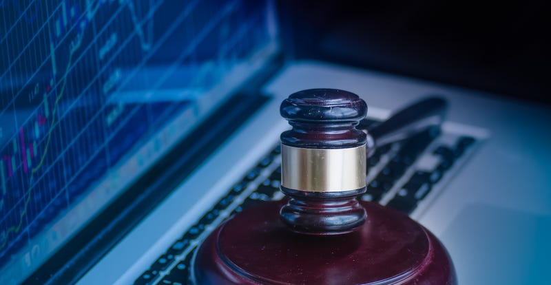 Gavel and computer
