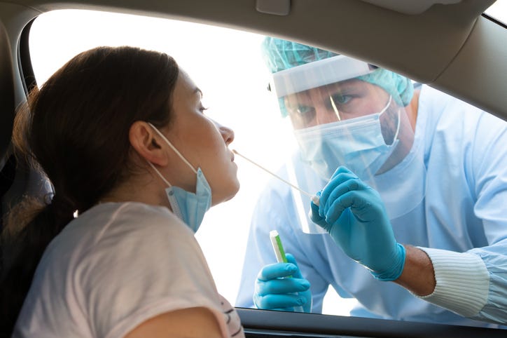 Person getting COVID-19 tested. 