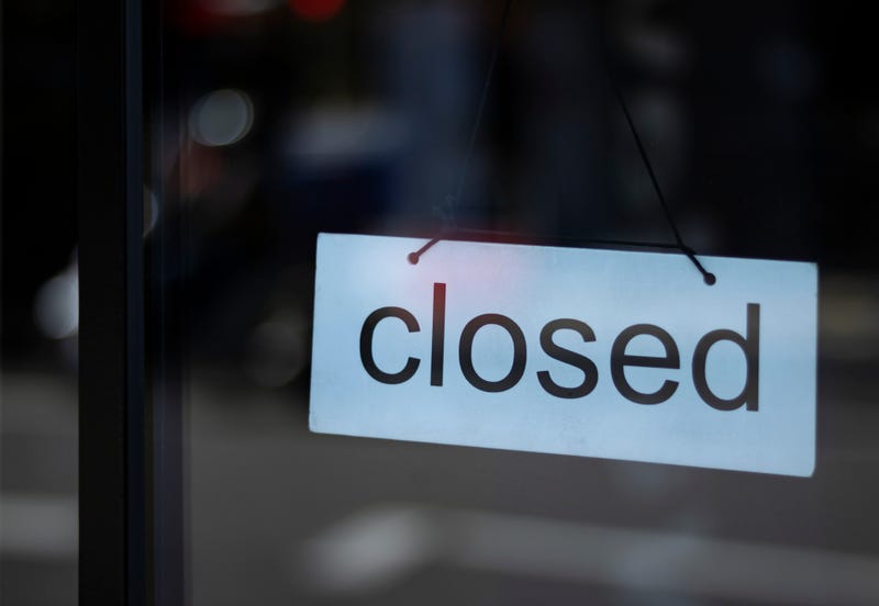 Closed sign in store window
