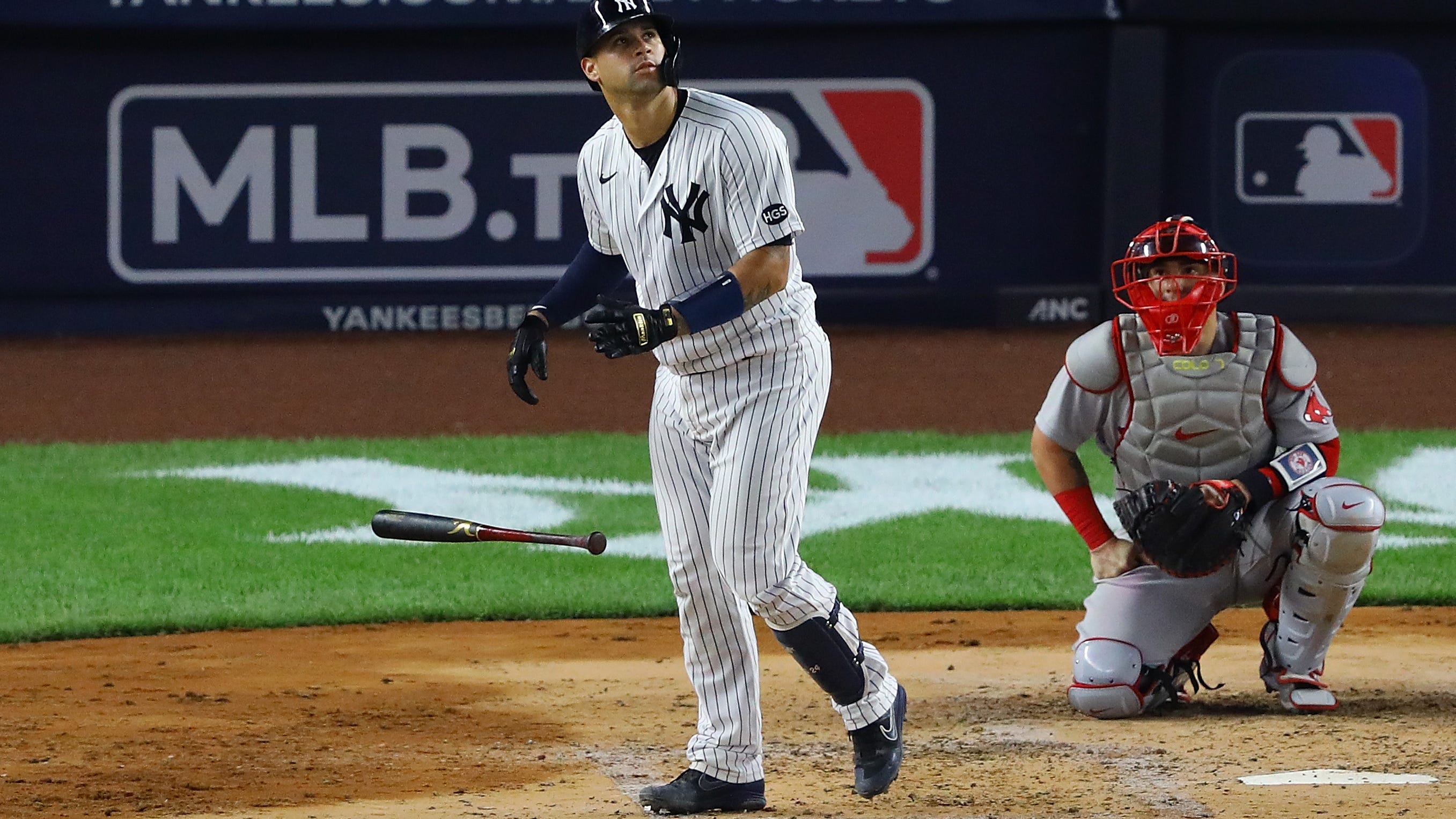 Watch: Gary Sanchez clears batter's eye in first spring training home run