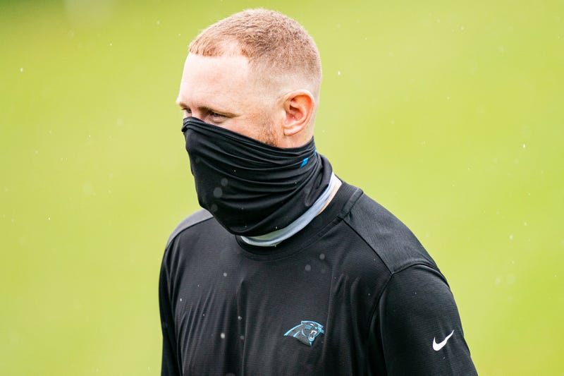 Joe Brady at Panthers Training Camp