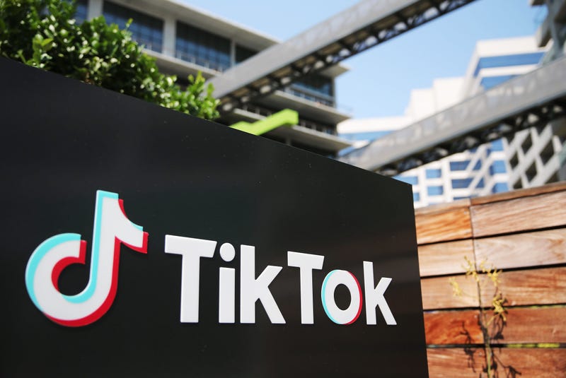 The TikTok logo is displayed outside a TikTok office on August 27, 2020 in Culver City, California.