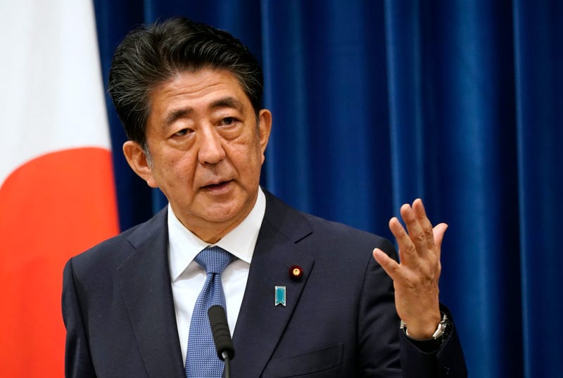 Japanese Prime Minister Shinzo Abe speaks during a press conference at the prime minister official residence on August 28, 2020 in Tokyo, Japan.
