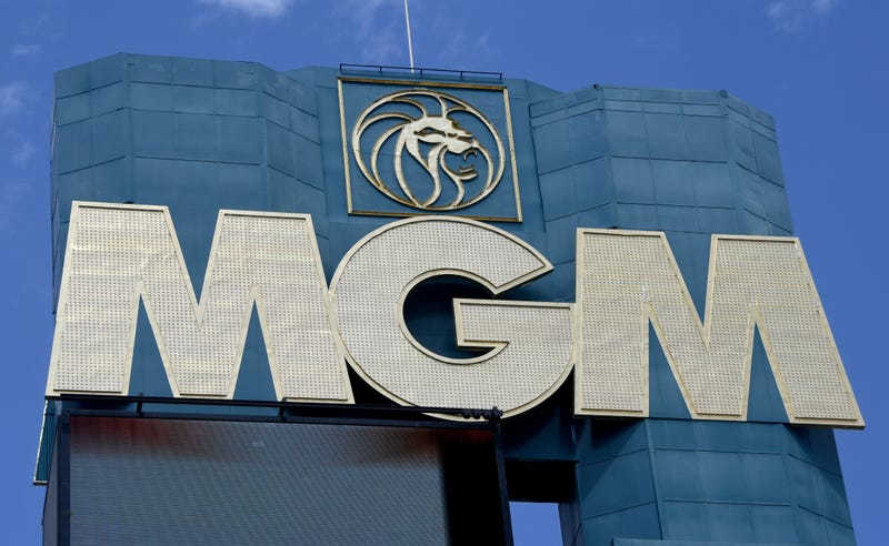 An exterior view shows the marquee at MGM Grand Hotel & Casino on the Las Vegas Strip