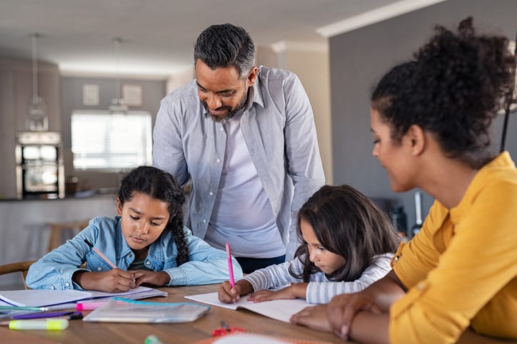 Parents Helping With Homework