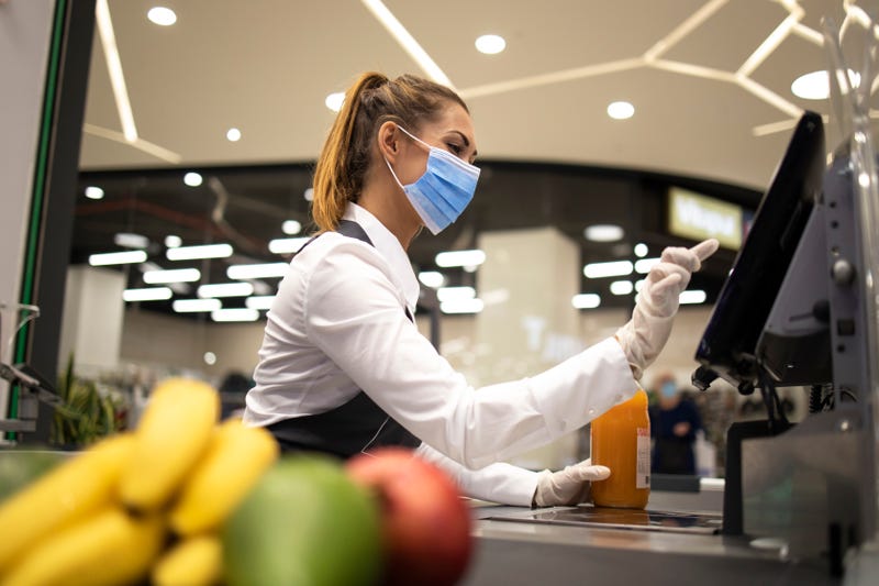 Supermarket workers