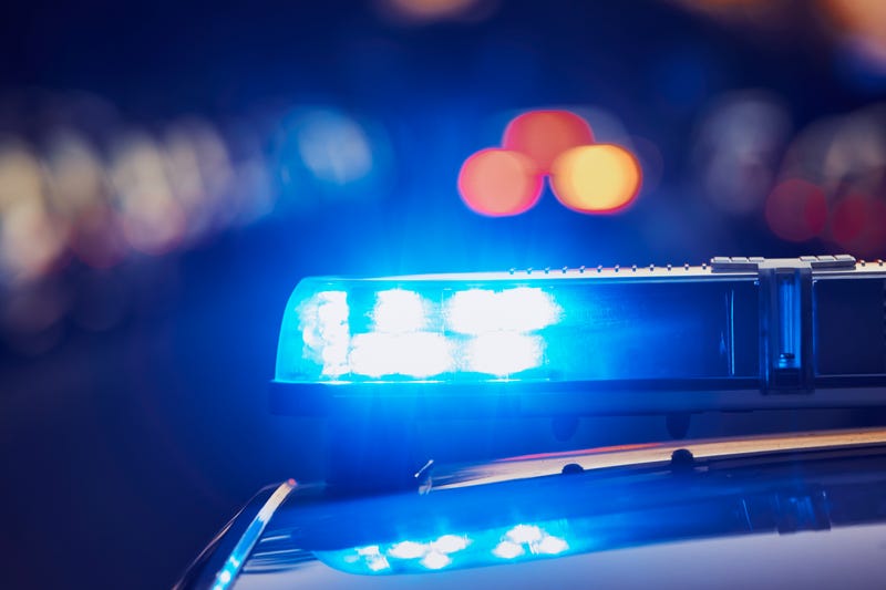 police car with blue lights