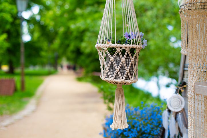 hanging macrame planter