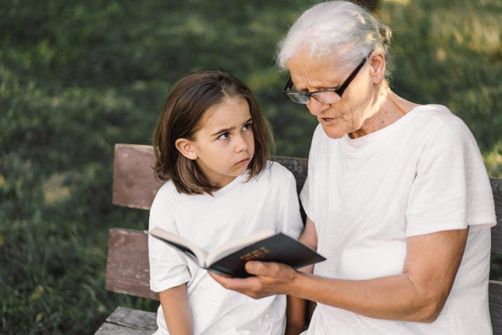 Grandma and grandchild