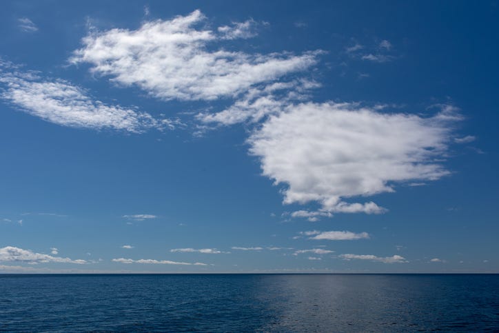 Sunshine and clouds over Lake Huron