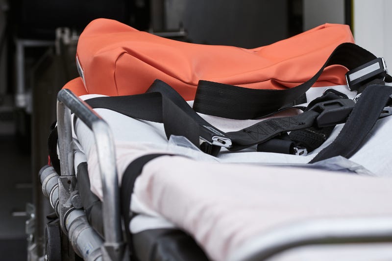 Ambulance stretcher stock photo. 