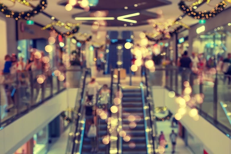 Busy shopping mall during the Holiday season
