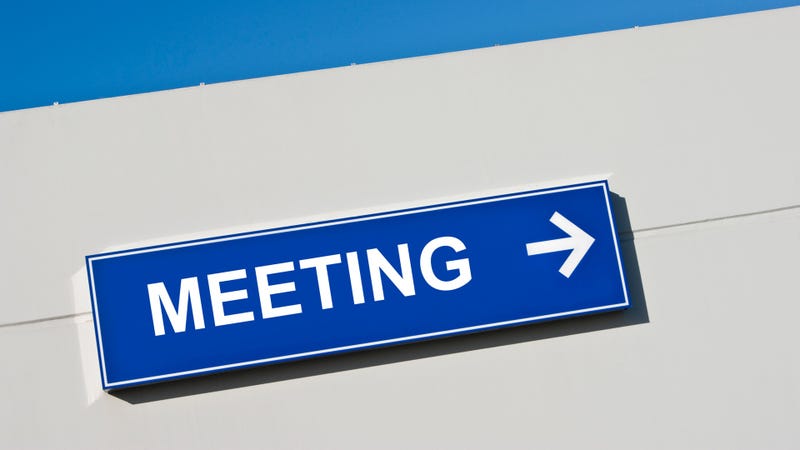 A meeting sign - stock photo