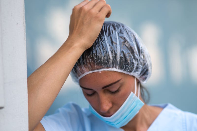 Woman doctor during a work break 