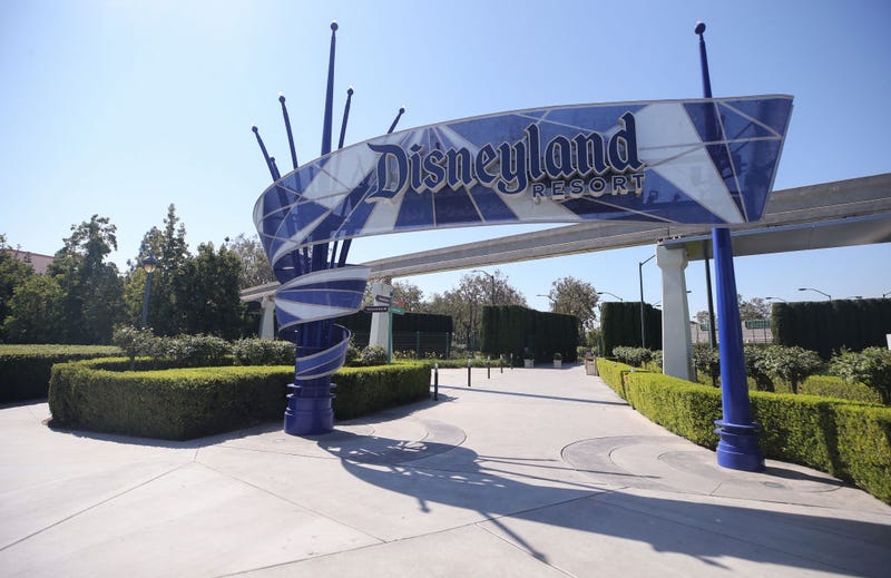  An entrance area to Disneyland stands empty on September 30, 2020 in Anaheim, California. 