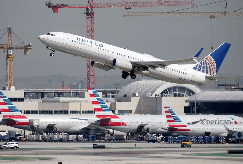 A United Airlines plane takes off at Los Angeles International Airport (LAX).