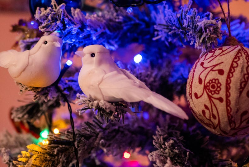 Christmas decorations on the Christmas tree. background.