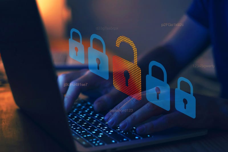 Hacker attack, cyber crime stock photo