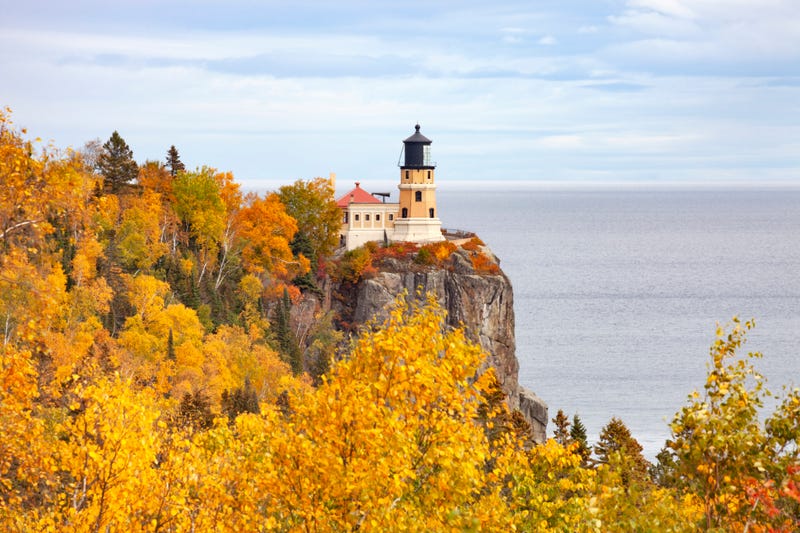 Split Rock Lighthouse on Lae Superior in Northern Minnesota during the fall.
