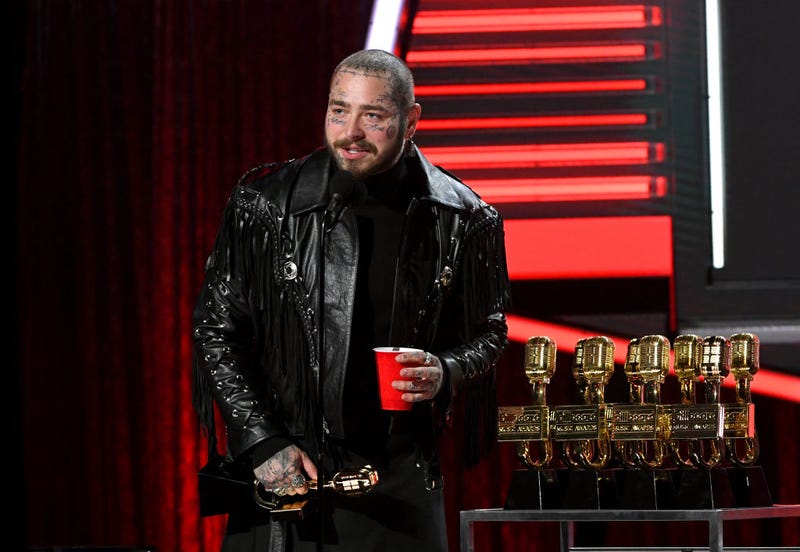 Post Malone accepts the Top Artist Award onstage at the 2020 Billboard Music Awards, broadcast on October 14, 2020 at the Dolby Theatre in Los Angeles, CA.