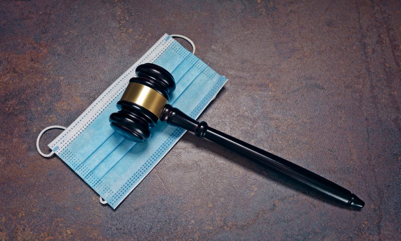 Gavel and COVID-19 mask